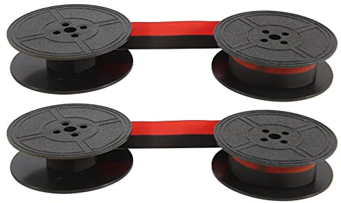 CAIONPLE 2-pack skrivmaskiner färgband dubbel spole skrivmaskiner färgband röd och svart dubbel spole ersättningsförpackning för de flesta skrivmaskiner