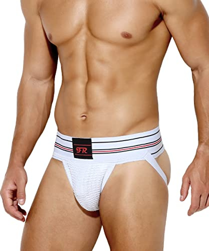 Casey Kevin Jockstrap herr sportunderkläder stringtrosa och stringtrosa herr suspension testiklar trosor, A2-vit, L