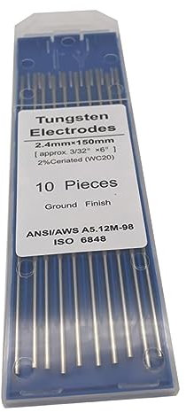 JECOMPRIS Bacchette Per Saldatura Tig Wt20 2 4 Mm * 150 Mm Robuste Per Acciaio Inossidabile Rame Nichel E Titanio