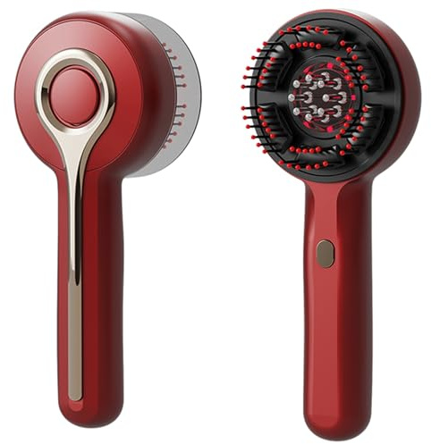 Spazzola Massaggio cuoio capelluto,2 in 1 spazzola massaggiante elettrica per cuoio capelluto con applicatore ad olio per capelli,3 modalità di massaggio e cura del (rosso)