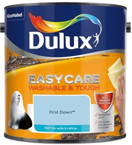 First Dawn Dulux Easycare Matt Emulsion Paint 2.5L – Washable & Stain Resistant, Durable Matt Finish, Quick Dry, Low Odour Interior Wall & Ceiling Paint
