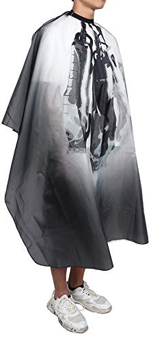 OEBUAFI Mantella Protettiva per Taglio dei Capelli, Impermeabile, Non Appiccicosa, per la Cura dei Capelli, Grigio+nero, 62,9 X 55,1 Pollici