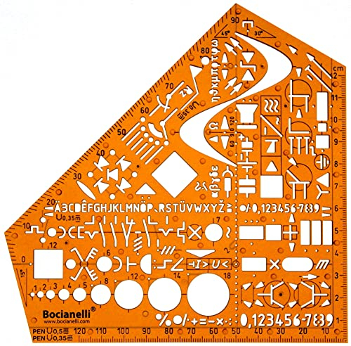Elektro Schablone für Technisches Zeichnen - Zeichenschablone Elektrotechnik - Elektriker & Elektroniker Schablone - Zeichenwinkel & Elektroinstallation Schablonen