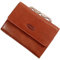 GoBago Bügelbörse Damen Leder Portemonnaie Geldbeutel Knipser 10,5 x 7,5 cm (Braun)