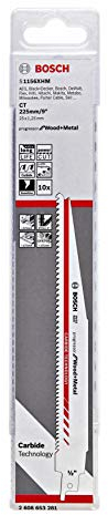 Bosch Professional Lame de scie sabre S 1156 XHM Progressor for Wood and Metal (longueur 225 mm, accessoires pour scie sabre)