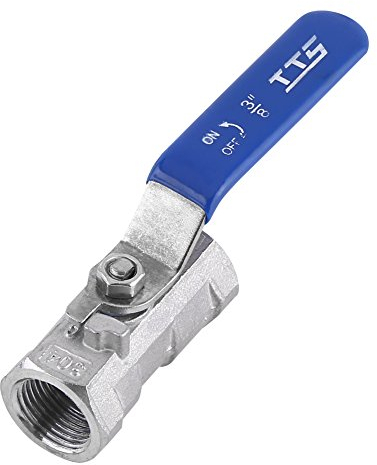 Walfront SS304 Stainless Steel Ball Valve Lever 1000PSI Female Thread 3/8