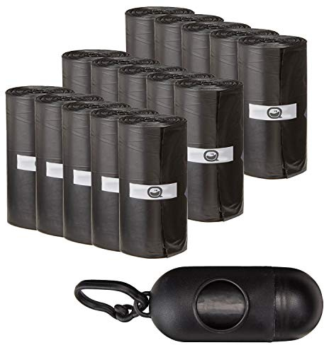 AQPET Sacchetti IGIENICI BUSTINE per BISOGNI Escrementi Cane Gatto Confezione da 300 Pezzi con Dispenser E Clip per GUINZAGLIO
