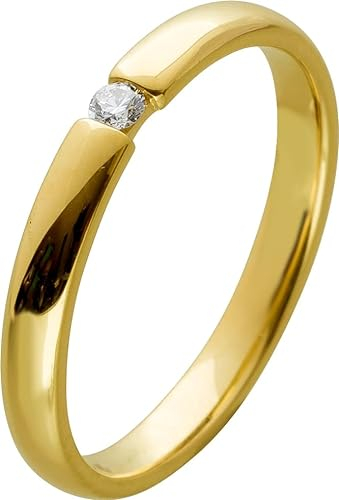 Ch.Abramowicz Brillantring Gelbgold 585 14 Karat Solitär Diamant 0.05ct W SI 19
