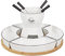 COOK CONCEPT KA4602 Fondue Set mit Halterung aus Bambus für 4 und P4 Küche, speziell für Herd, Plancha, Metall, weiß