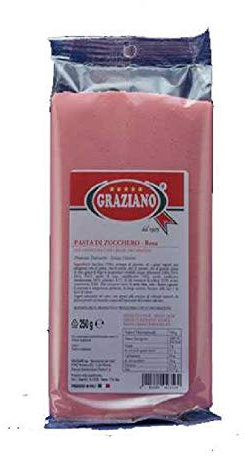 Graziano, Pasta di Zucchero Rosa, Pasta Morbida ed Elastica Perfetta per la Copertura della Torta, facile da Stendere, Senza Glutine e Senza Grassi Idrogenati, 250 g
