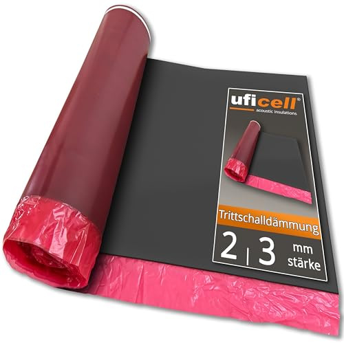 Isolation acoustique par impact stratifiée uficell® Multisound Aquastop 3 mm d'épaisseur avec film PE/pare-vapeur - TOP pour chauffage au sol (épaisseur: 3 mm, 2 rouleaux | 30 m²)