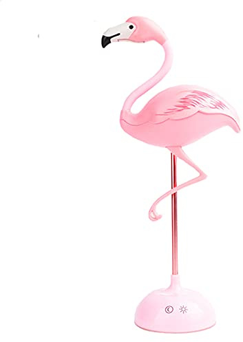 Fantasee Lampe de bureau Flamingo - USB - Lampe de chevet à écran tactile - Dimmable - Pour enfants, étudiants, chambre, salon, dortoir, lecture, cadeau d'anniversaire - Flamingo rose