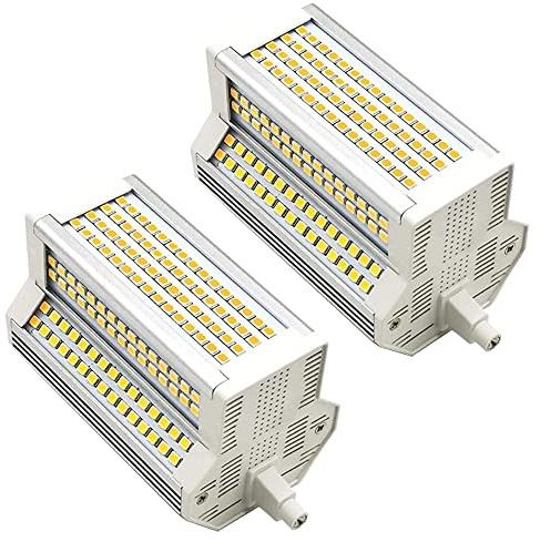 TPMAFF TPMAFF R7s LED-lampa 118mm 500W ekvivalent,J118 dubbelsidig bas 50W strålkastare R7S-lampor,5400LM Dimbar 220° strålvinkel infällda LED-lampor (2-pack)