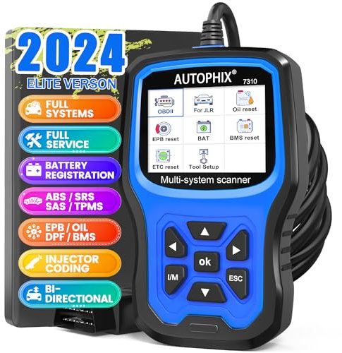AUTOPHIX 7310 Full Systems Diagnostic Scan Tool Compatible with Land Rover and Jaguar, Car Code Reader Full Functions OBD2 Scanner Battery Registration Tool Compatible with JLR After 1996