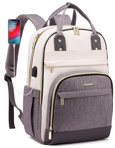 LOVEVOOK Laptop Backpack 17 inch, Large Rucksack Bag for Women with USB Port & Anti-theft Zipper, Waterproof Stylish Computer Bags Ladies Back pack Womans for School Work Travel College Teacher