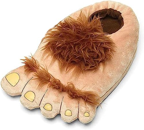Geebuzz Pantoufles en forme de pieds de monstre avec fourrure pour homme et femme - Aventure amusante - Chaudes et originales - Pour la maison - Hiver, marron, 7.5/10 UK Wide