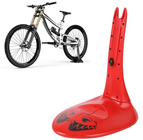 Tissting Fahrrad Bodenständer, Fahrradständer für Indoor Outdoor Garage, Fahrradboden Hinterradständer Passend für 26in 27.5in 29in Berg Straße Fahrräder MTB(Rot)