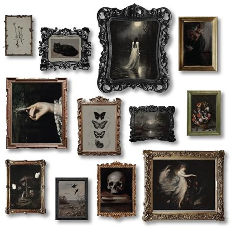 97 Decor Dark Academia Gothic Wandkunstdrucke - Viktorianische Stimmungsvolle Dekoration, Ästhetische Bilder, Gruselige Poster, Vintage-Gemälde für Zuhause und Schlafzimmer