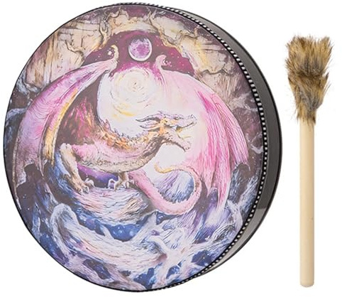 Handtrummor för vuxna | 25 cm vuxna shaman trumma för meditation - symbol för den sibiriska trummet, ljudläkare shaman trumma för andlig musik, reflektionsmeditation