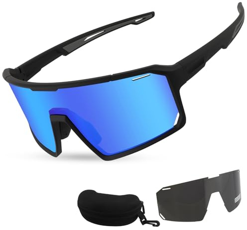 FOCUHUNTER Sportbrille für Damen Herren, Fahrradbrille für Baseball Laufen Radfahren Brille 3 Gläser
