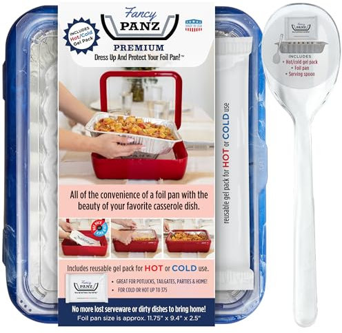 Fancy Panz Blue Marble - Premium - Reusable Foil Pan Holder - Made in USA