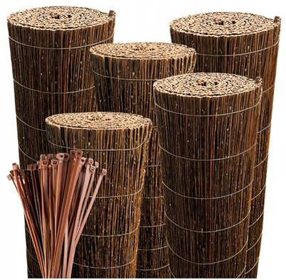 Recinzione da Giardino in Vimini 170x300 cm Frangivista e Frangivento Resistente alle Intemperie Pannello Recinzione in Salice Arella per Terrazze Balconi o Giardini Protezione da Sguardi