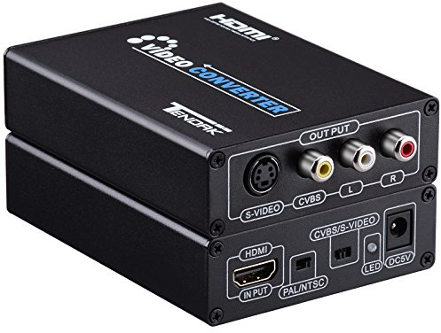 Tendak HDMI zu S-Video AV RCA Composite R/L Video Audio Konverter Adapter Unterstütz 720p/1080p mit RCA/S-Video Kabel für PC Laptop Xbox PS3 TV STB VHS VCR Kamera Blu-Ray DVD