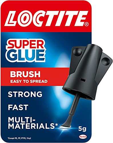 Loctite 1621074 Super Glue Brush On, Superglue with Applicator Brush, Fast-Drying Clear Glue for Metal, Plastic and More, Easy-To-Use Strong Glue with Easy-Open Cap, 1x5 g