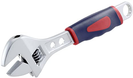 kwb Rollgabelschlüssel Chrom-Vanadium, geschmiedet, bis 18 mm stufenlos einstellbar, 150 mm Länge, mit 2-Komponentengriff, einstellbarer Gabel-Schlüssel/Maulschlüssel, für Installation und Montage