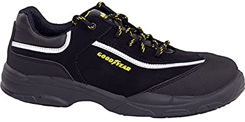 Goodyear G1388601C – unisex säkerhetsskor – svart nubuk S3 SRC – skydd och hållbarhet – lämpliga för olika arbetsaktiviteter – storlek 38