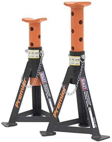 Sealey AS3O Axle Stands (Pair) 3tonne Capacity per Stand - Orange