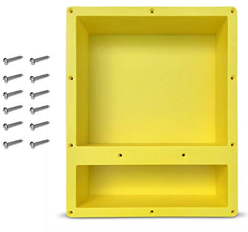 Novalinea 16 x 20 Double Shelf Recessed Shower Niche with Mounting Screws Included, Mounts Flush with 1/2 Backerboard, Ready to Tile, Easy to Install and Waterproof