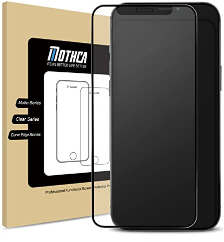 Mothca Matte Glass Screen Protector for iPhone 12 Pro/iPhone 12 6.1-Inch 2020, Anti-Glare & Anti-Fingerprint, Full Coverage Tempered Glass Film