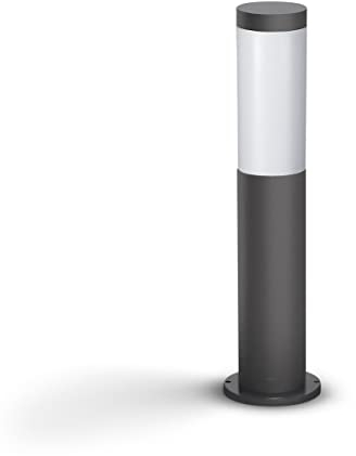 PHILIPS Outdoor LED Sockelleuchte Utrecht, für den Außenbereich, Anthrazit, 60W, IP44 Schutzklasse, austauschbares Leuchtmittel