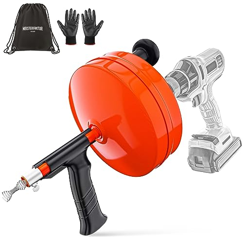 Meisterfaktur Spirale de nettoyage de tuyaux [15 mètres] – avec tambour en acier – Spirale idéale pour un nettoyage écologique des tuyaux – La spirale de tuyau pour les vrais bricoleurs (15 mètres)