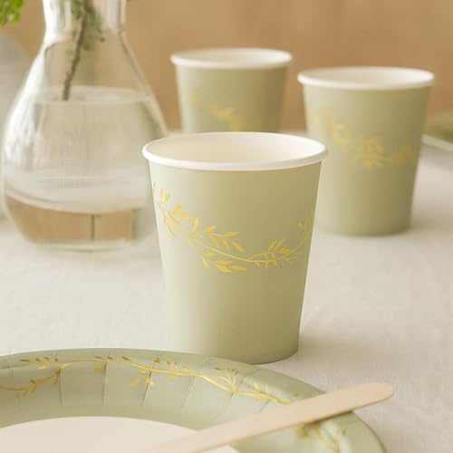 Artifetes 8 GOBELETS CARTON JOLIS BRINS 255ML VERT SAUGE