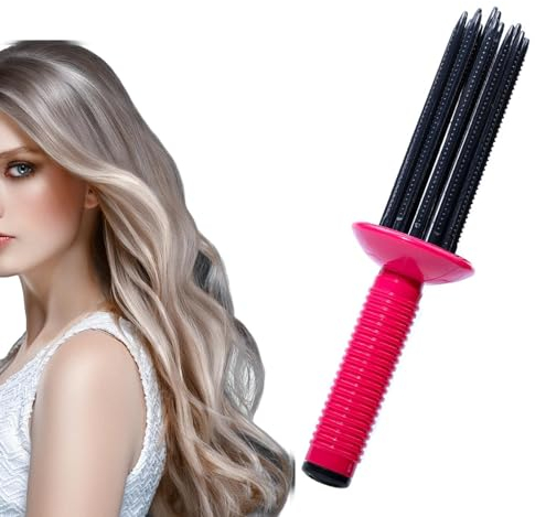 Comb For Curly Hair, Curl Comb, Air Curly Hair Brush, 17 Teeth Round Curly Hair Comb Styler, Hair Fluffy Curling Roll Comb, Anti-Slip Curling Roll Tools for Women Girls