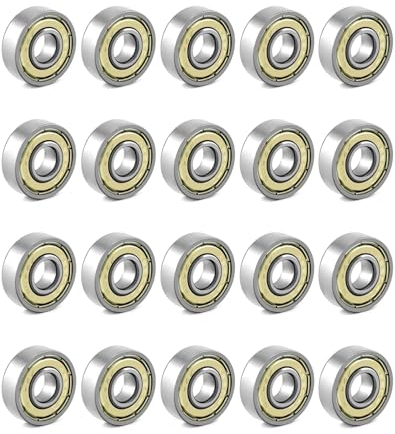 50 Stück 608zz Kugellager, Metall Double Shielded Miniatur Rillenkugellager, für Skateboards, Roller, Inline Skates, 8mm x 22mm x 7mm