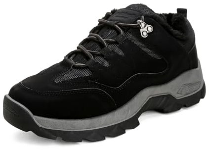 Wanderschuhe Herren Winter Warm Gefütterte Trekkingschuhe Winterschuhe, rutschfest Leichte Barfußschuhe Wanderstiefel, Bequem Winterstiefel Bergstiefel Wasserdicht Wanderhalbschuhe Outdoor Schuhe