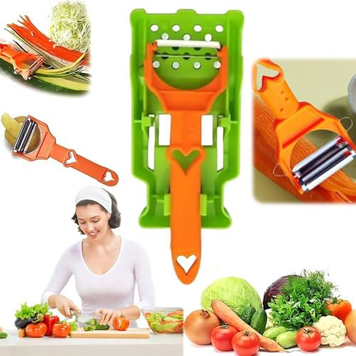 Multifunctional Kitchenware Set, 2 in 1 Multi Cutter and Julienne Set with Grating Plate, Julienne Peeler Vegetable Peeler Great for Orange Lemon Cabbage Potato