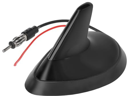 Eightwood Shark Fin Universal Car Radio Antenna, Roof Mount Amplified FM AM Antenna for Vehicle Car Truck Stereo Receiver Media Head Unit HD Radio