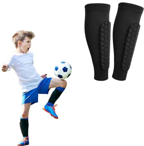 Protege Tibia Foot Enfant, Manchon de Protection des Mollets Protège Tibias Anti Chocs Professionnels,1 Paire de Protege Tibia Enfant, pour Hommes, Femmes et JeunesSport(S)
