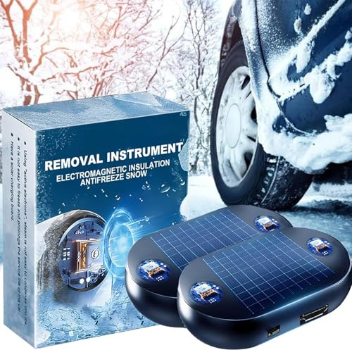 Pipihome Electromagnetic Anti Freeze Device, 2PCS Electromagnetic Wave Snow Removal Device, Car Interference Antifreeze Instrument, Fast and Efficient Car Defroster
