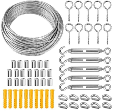 1 multifunktionellt trådrep hängande kit i rostfritt stål kabel tält sladd hängande sladd för torkning av kläder (typ 7 20 m)