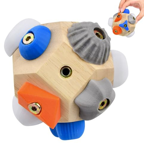 Ruichi Boulder Block, Rock Climbing Holds, Handcrafted Finger Training Tool | Wooden 3D Climbing Ball for Grip Strength, Train Hand Strength, Gifts for Rock Climbers