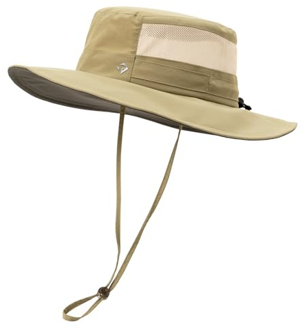 TOP-EX Sommarsolhatt för män och kvinnor med brett brätte UPF 50, UV-skydd safari-hatt justerbar, vandring andas för utomhusäventyr