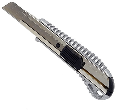 SBS Alu Profi Cuttermesser | mit 18 mm Abbrechklinge | 10 Stück | Teppichmesser Kartonmesser