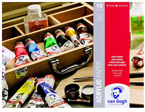 Royal Talens-Van Gogh Bloc de Papel para acrílico 10 Hojas 370 g / 173 LB tamaño 24 x 32 cm / 9,4 x 12,6 (93162432), Color arándano, 9.4 x 12.6