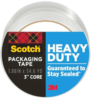 Scotch Heavy Duty Shipping Packaging Tape, 3 Core, 1.88 x 54.6 Yards, 1 Roll (3850)