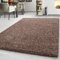 Teppium Moderner Hochflor Teppich Läufer Flur 80 x 250 cm Mokka - Shaggy Flauschiger Teppich, Extra Weich und Pflegeleicht - Ideal als Bettvorleger Schlafzimmer, Küchenläufer, Wohnzimmerteppich